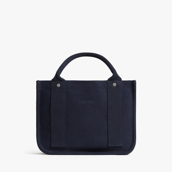 Abyss Blue | Front view of Gesso Small Tote in Abyss Blue