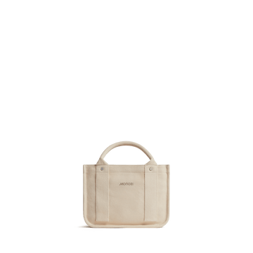 Front view of Gesso Small Tote in Ecru
