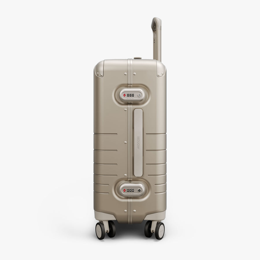 Champagne | Angled view of Hybrid Carry-On in Champagne