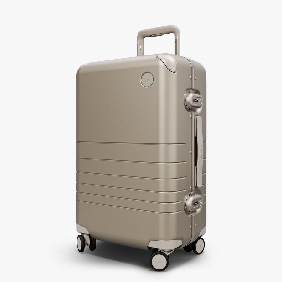 Champagne | Angled view of Hybrid Carry-On Plus in Champagne