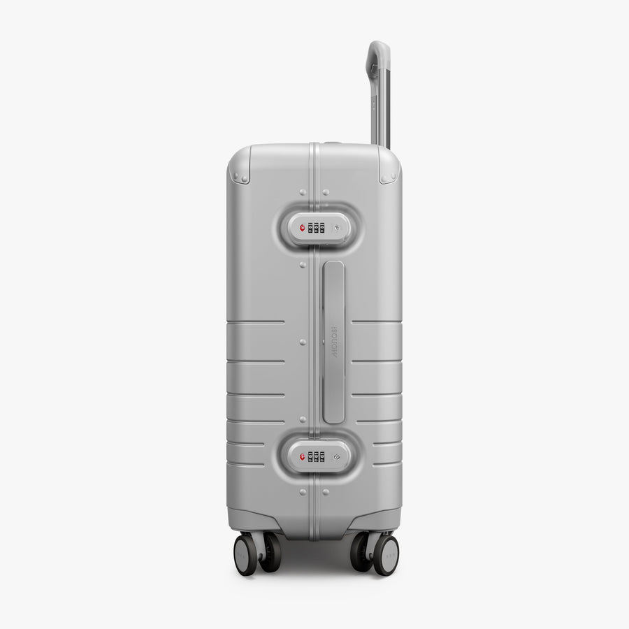 Silver | Side view of Hybrid Carry-On in Silver