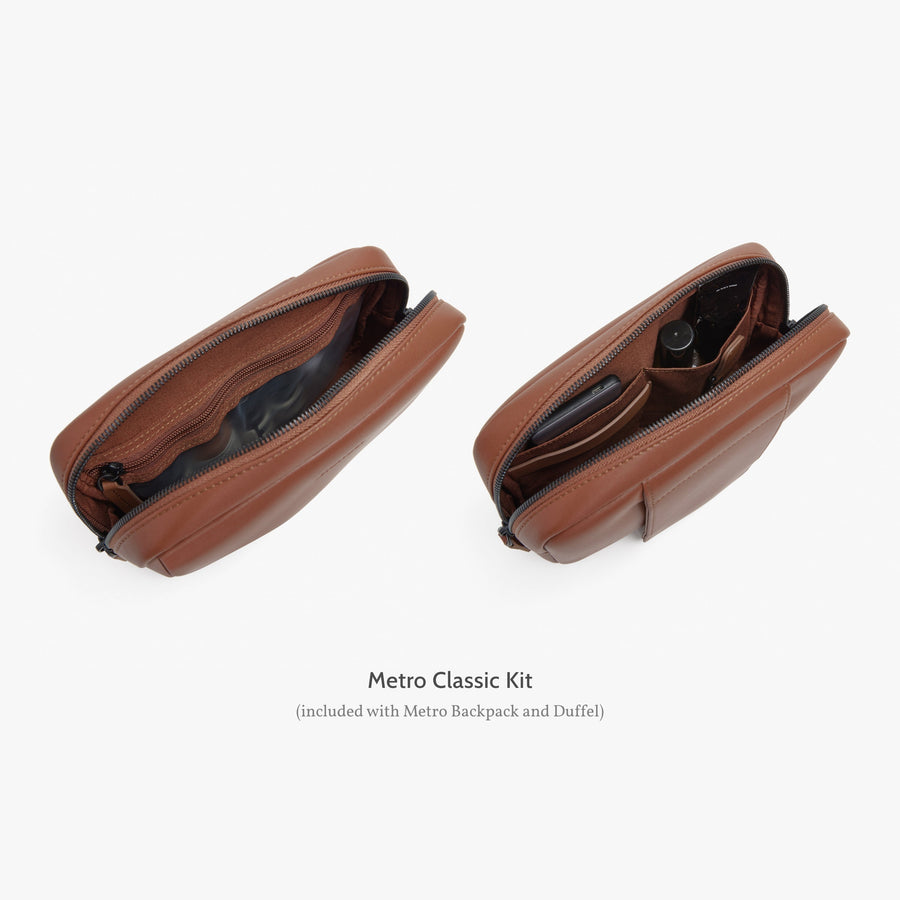 Mahogany (Vegan Leather) | Metro Classic Kit included with Metro Backpack and Duffel in Mahogany