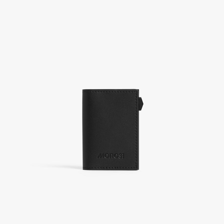 Carbon Black / Black | Front view of Slim Wallet Pro in Carbon Black / Black