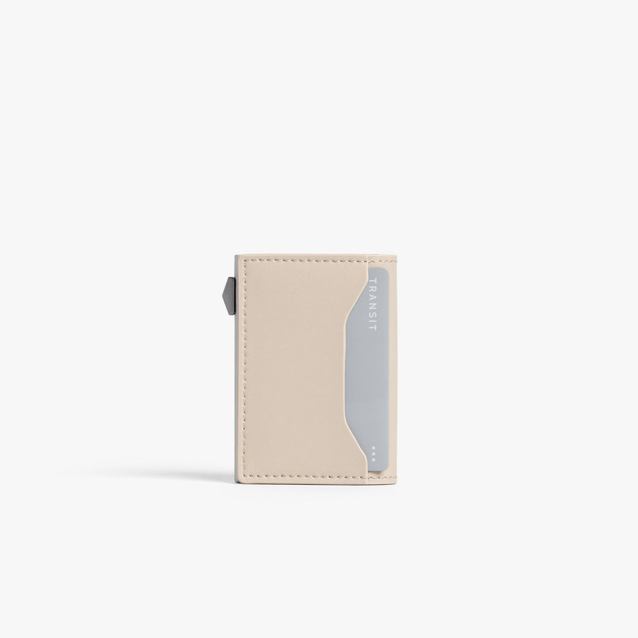 Ivory / Brushed Silver | Back view of Slim Wallet Pro in Ivory / Brushed Silver