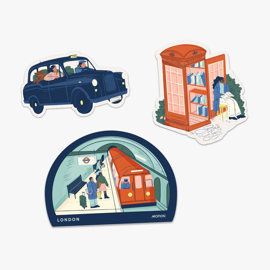 London Destination Stickers | London stickers set of three