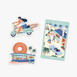 Los Angeles Destination Stickers | Los Angeles stickers set of three