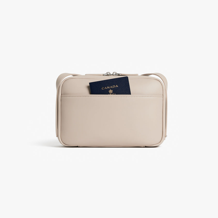 Ivory (Vegan Leather) | Back view of Metro Crossbody Ivory