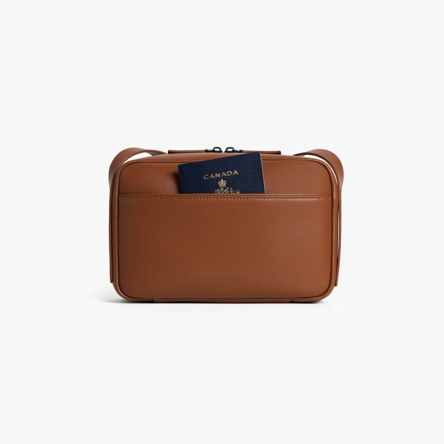 Mahogany (Vegan Leather) | Back view of Metro Crossbody Mahogany