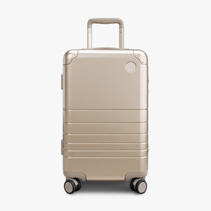 Champagne Gold | Front view of Aluminum Carry-On in Champagne Gold