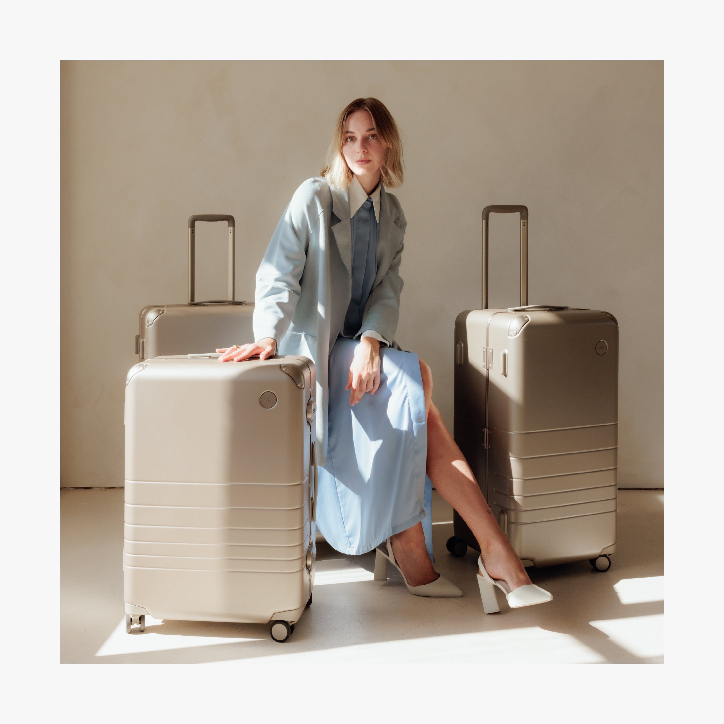 Hybrid Carry-On Luggage | Cabin Size Monos Travel Aluminum