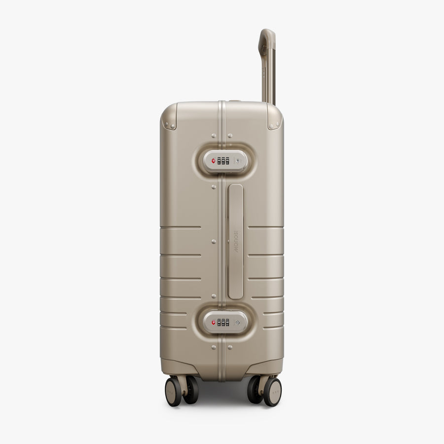 Champagne | Angled view of Hybrid Carry-On in Champagne