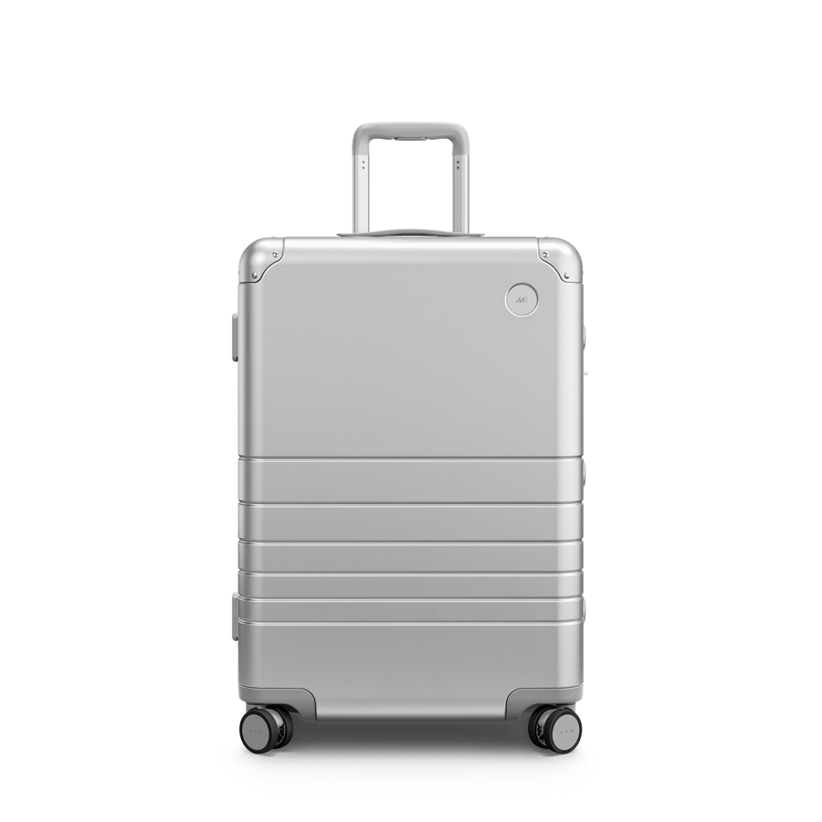 Aspen Silver Scaled | Front view of Aluminum Check-In Medium in Aspen Silver