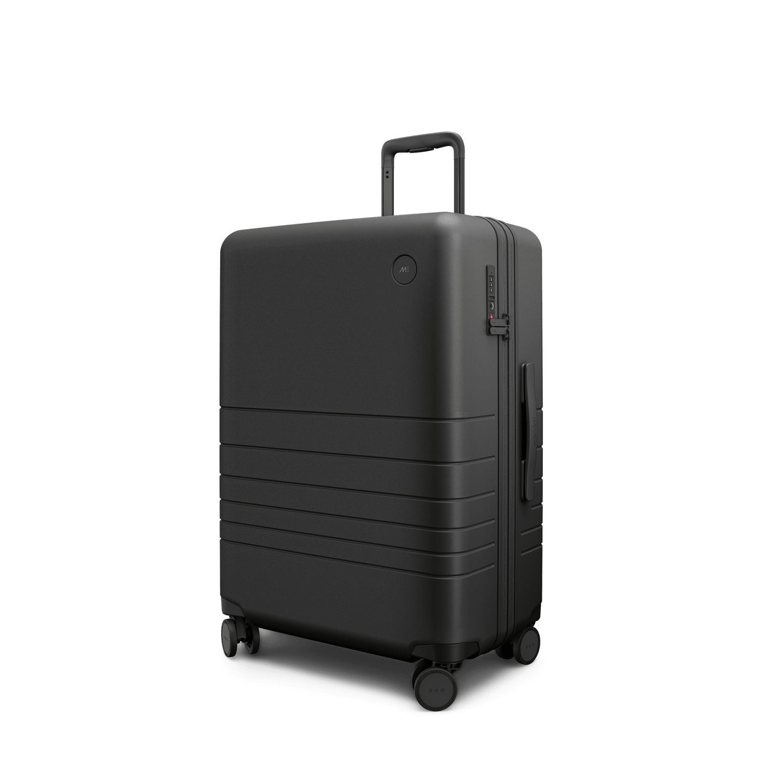 Midnight Black Scaled | Angle view of Expandable Check-In Medium in Midnight Black
