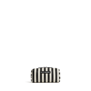 Front view of Metro Toiletry Case small in Poplin Stripe Black