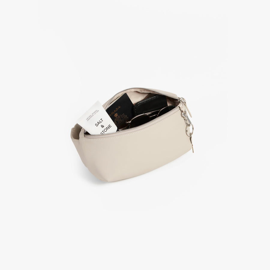 Ivory (Vegan Leather) | Open view of Metro Sling in Ivory