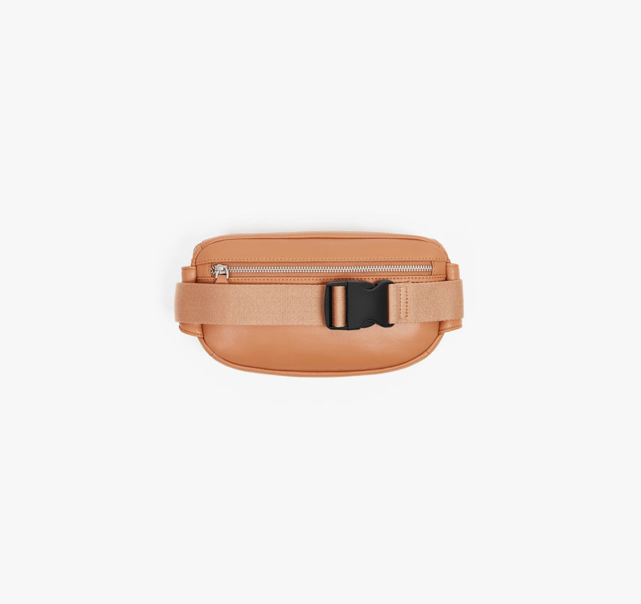 Saddle Tan (Vegan Leather) | Back view of Metro Sling in Saddle Tan