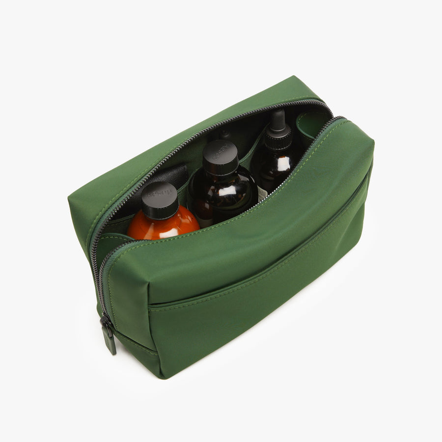 Large / Juniper Green | Interior back view of Metro Toiletry Case Large in Juniper Green