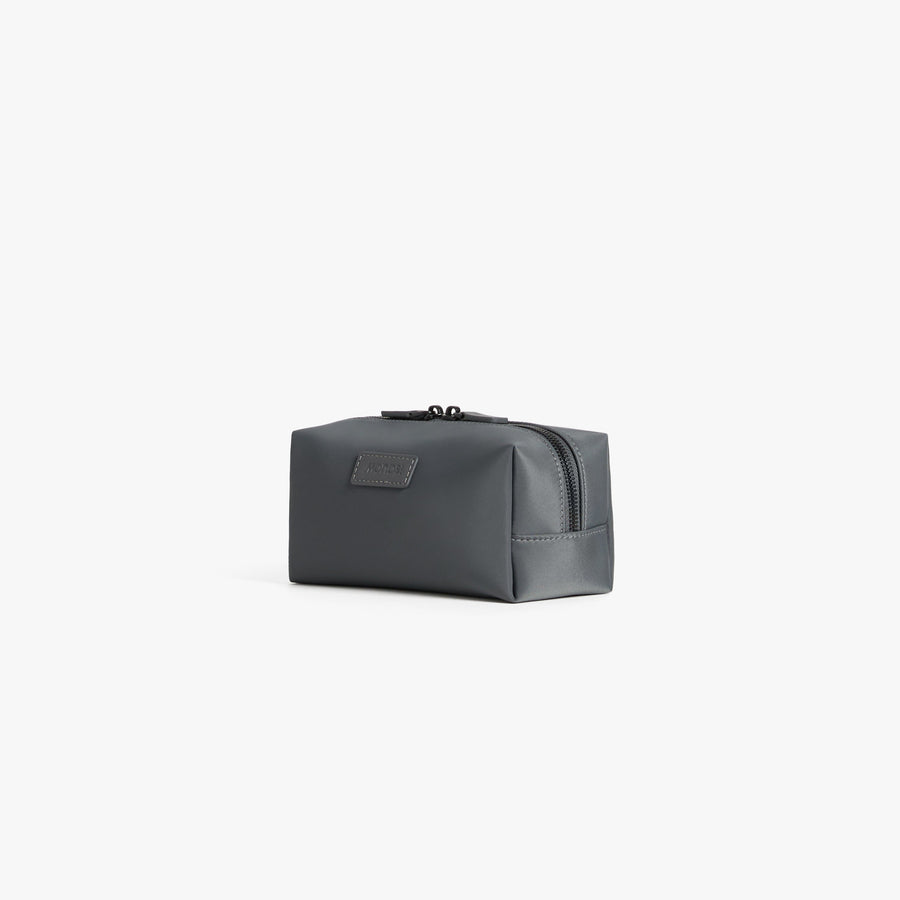 Small / Dover Grey | Angled view of Metro Toiletry Case Small in Dover Grey