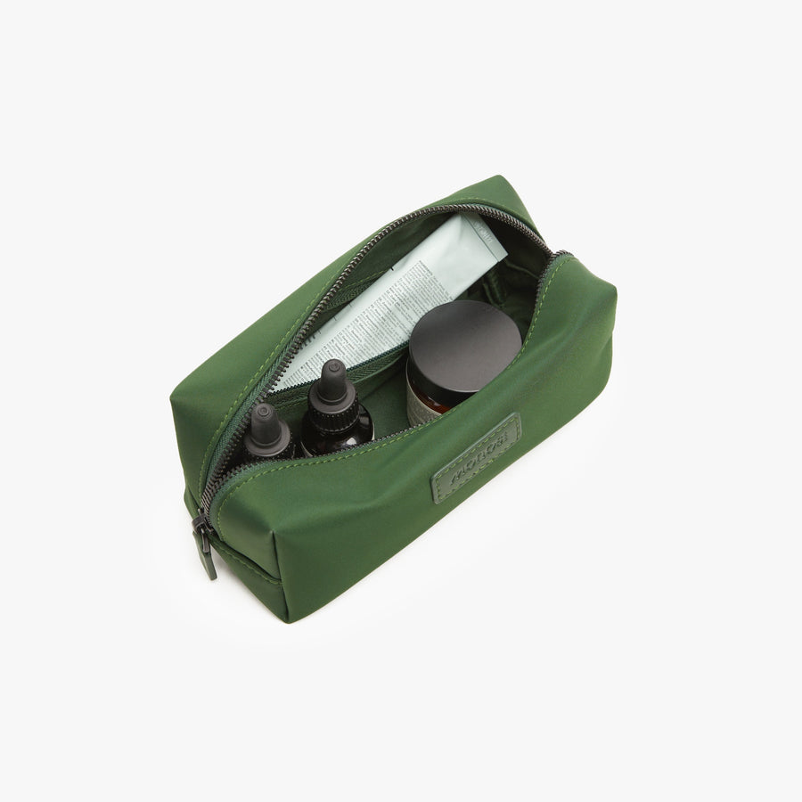 Small / Juniper Green | Interior front view of Metro Toiletry Case Small in Juniper Green