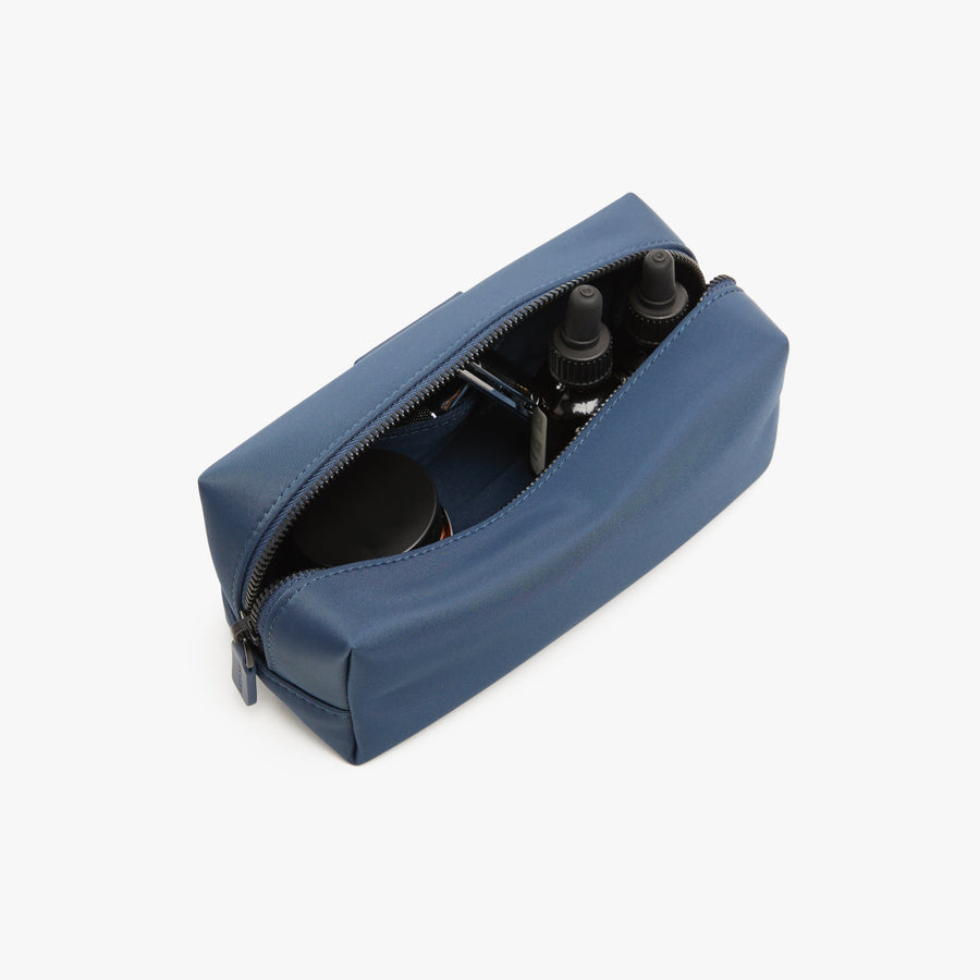 Small / Oxford Blue | Interior back view of Metro Toiletry Case Small in Oxford Blue